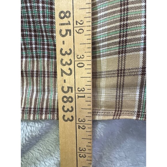 Ecko Unlimited mens Large Plaid Button-Up Short Sleeve tan multi color - Picture 15 of 16